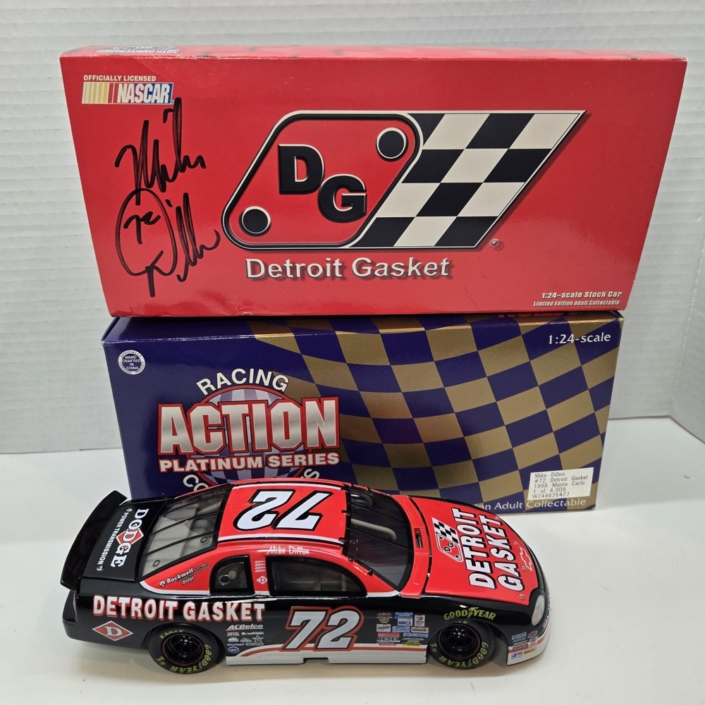 Mike Dillon‎ #72 Detroit Gasket Action 1998 Monte Carlo NASCAR 1:24 Diecast NIB